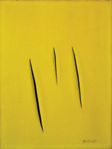 Lucio Fontana, U+S, 1961, cm 40x30, tela