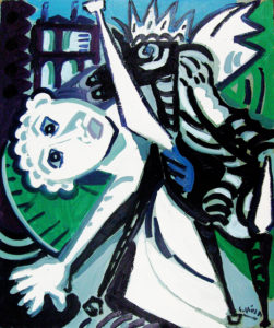  Giuseppe Viola, La lotta dell'uomo, 1983, cm 50x60, olio su tela 