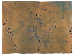 Superficie lunare, 1969 olio e tecnica mista su gommapiuma 60x80 cm 