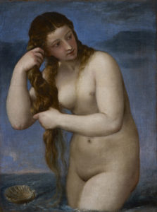 Tiziano Vecellio, Venere che sorge dal mare, 1520 circa, olio su tela, Edinburg, Scottish National Gallery