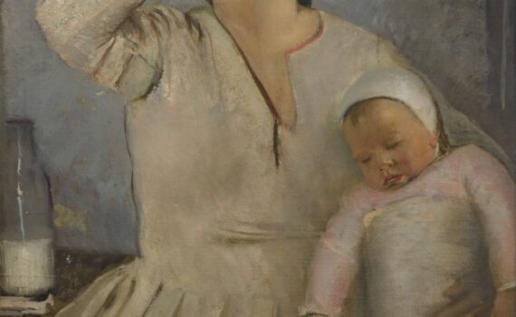 Pietro-Gaudenzi-Mamma-e-bambino-1932c-olio-su-tavola-Fondazione